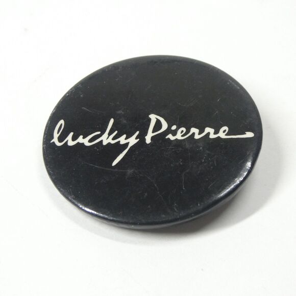 Lucky Pierre Pinback Button Vintage Pin 2" Cleveland New Wave Band - Picture 3 of 5